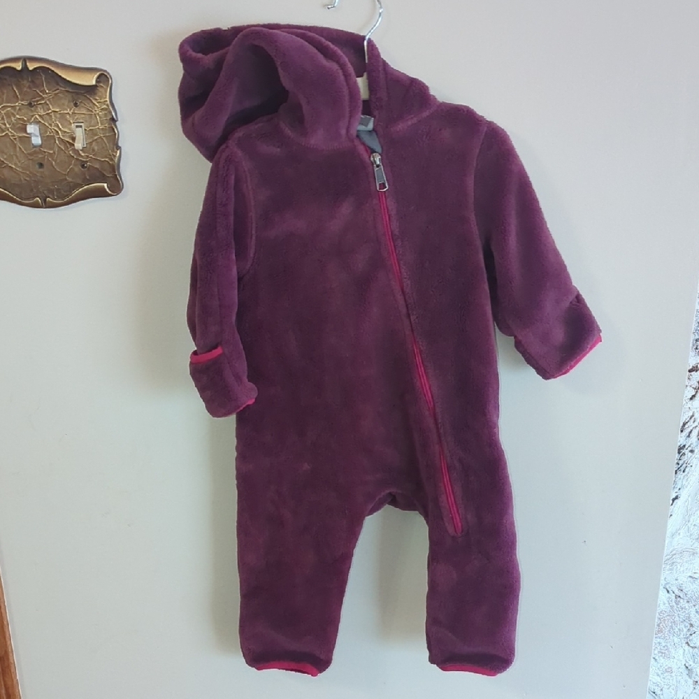 White Sierra Plush Purple Kids Footie